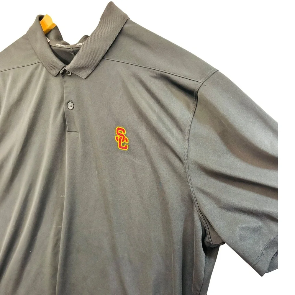 Nike Golf USC Trojans Dri-FIT Polo Shirt Mens Black Short Sleeve NCAA Large - Picture 4 of 6